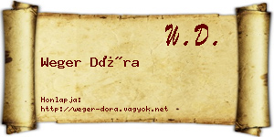 Weger Dóra névjegykártya